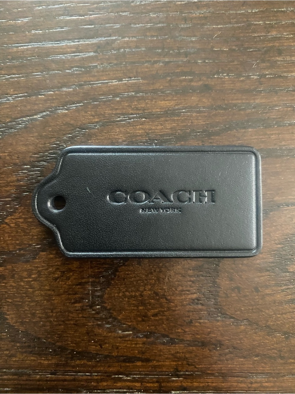 Coach Black Leather Luggage Tag “To Mom”